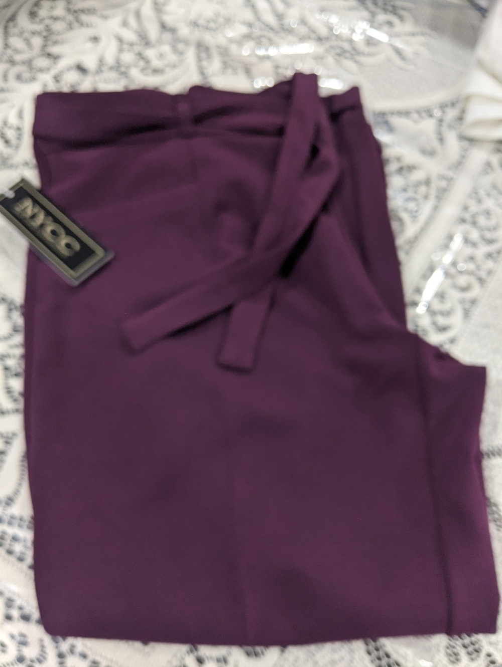 Women's Vintage Retro Fashion Burgundy Pants Slacks Businesscasual Office Gift